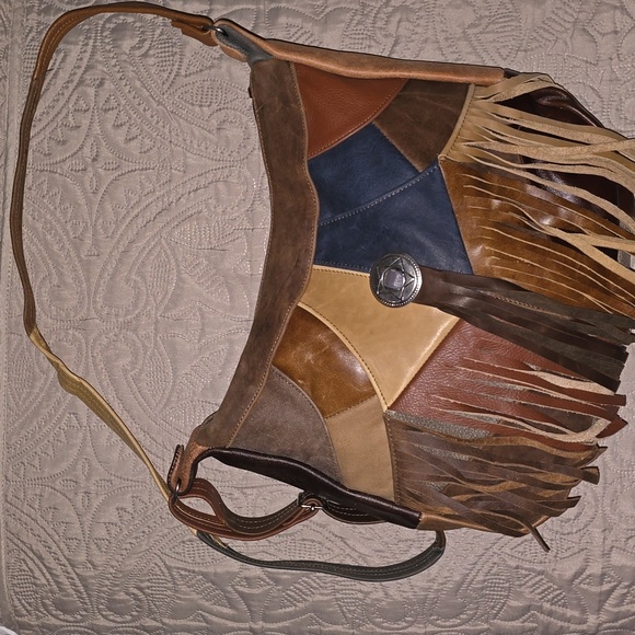 New! Genuine Leather Fringe Crossbody Bag, Shoulder Bag, tan, brown - Picture 7 of 7